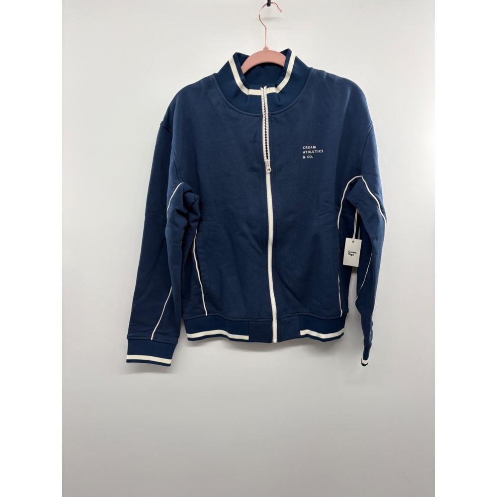 Cream Yoga  Deja French‎ Terry Track Jacket Women Medium Blue Lightweight Sports